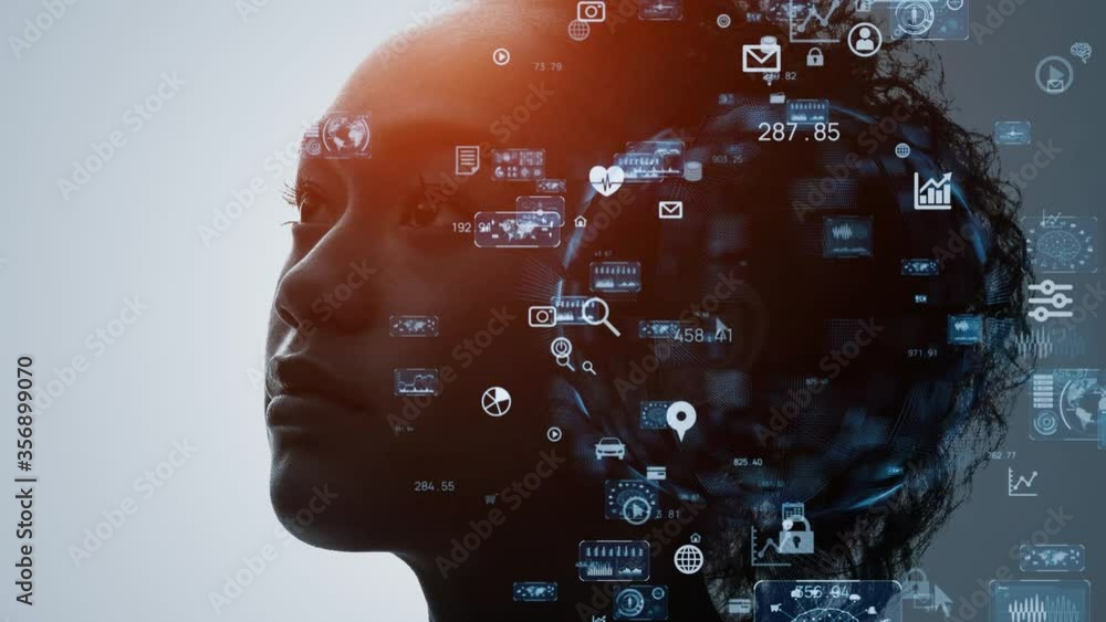 Aufkleber ai (artificial intelligence) concept. deep learning. gui (graphical user interface).