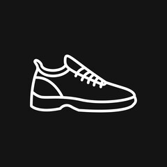 Trainers vector icon. Running shoe symbol isolated on background.