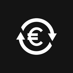 Transfer vector icon. Money symbol isolated on background.