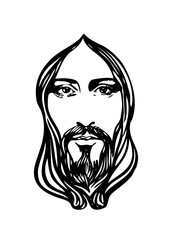 Jesus Christ Sketch Drawing Portrait	Logo