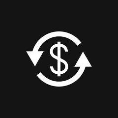 Obraz premium Transfer vector icon. Money symbol isolated on background.