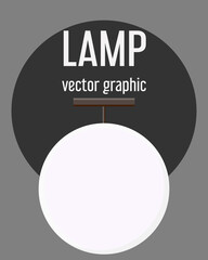 Lamp vector graphic. Simple flat lamp icon. Interior design element
