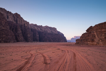 Wadi Rum Dessert after Sunset, Jordan