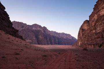 Wadi Rum Dessert after Sunset, Jordan