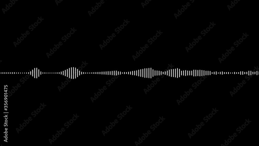Poster a simple black and white audio visualization effect. loopable, unique, useful as an element or backg