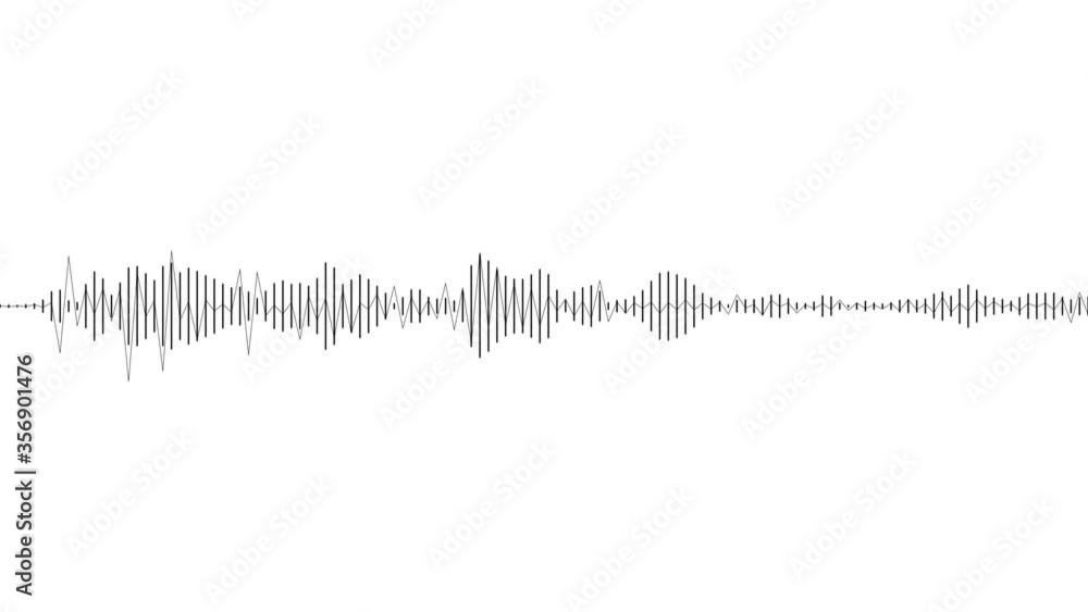 Poster a simple black and white audio visualization effect. loopable, unique, useful as an element or backg