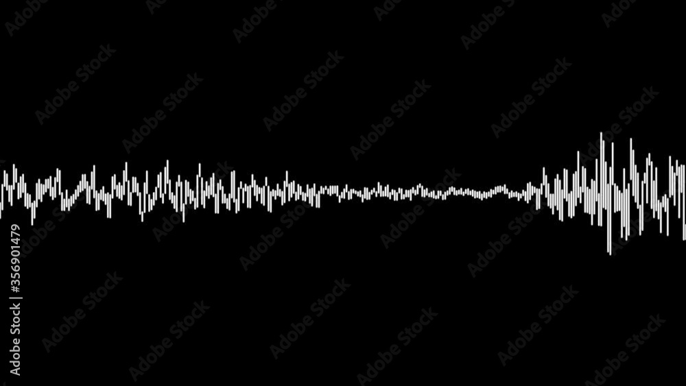 Poster a simple black and white audio visualization effect. loopable, unique, useful as an element or backg