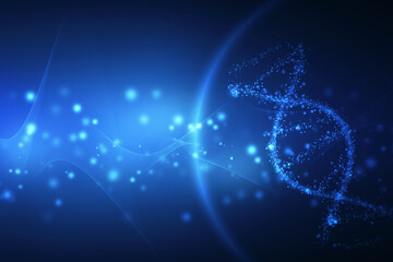DNA structure, abstract medical and health care background, Abstract technology science concept DNA futuristic on hi tech blue background 
