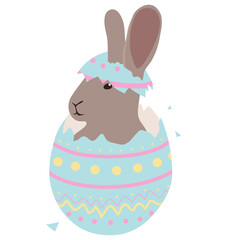 Cute Easter baby bunny hatched from one egg