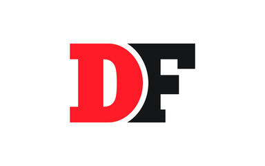DF or FD Letter Initial Logo Design, Vector Template