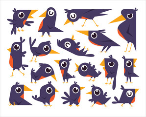 Cute and Funny Birds Doodle