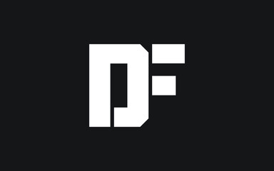 DF or FD Letter Initial Logo Design, Vector Template