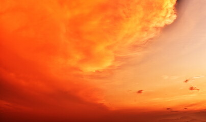 Abstrat orange sky in the morning/ evening on sunset or sunrise with selective focus on use for another background texture
