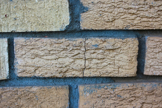 Close up of cracked brick 
