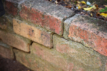 Cracks in an old brick wall