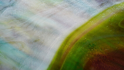 multi-colored glass bright in green tones, light green and dark green glass combine beautifully, fantasy for fusing, tiffany, stained glass and for working with children and for masters, artisans 