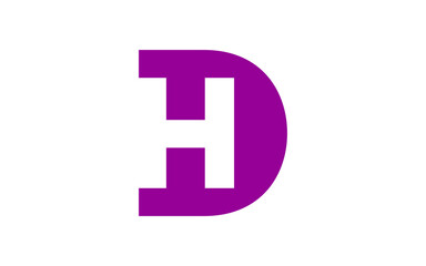 DH or HD Letter Initial Logo Design, Vector Template