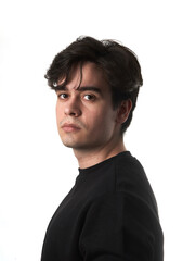 Fototapeta premium Portrait of Young Man on White Background.