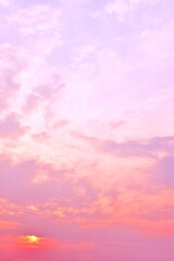 sunset in the pink sky