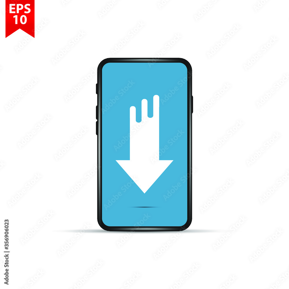 Poster vector smart phone with down arrow