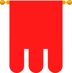 red flag vertical realistic illustration vector isolated on white background