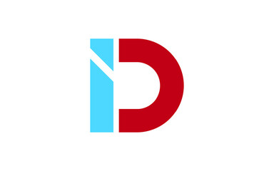 DI or ID Letter Initial Logo Design, Vector Template