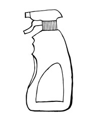 Medical antiseptic in doodle style isolated on a white background. Hand drawn medicine icon. Medical and healthcare concept. 