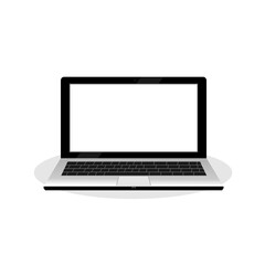 Laptop with empty space. Computer notebook with empty screen isolated on white background. Illustration vector