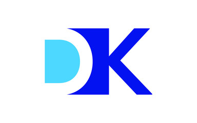 DK or KD Letter Initial Logo Design, Vector Template