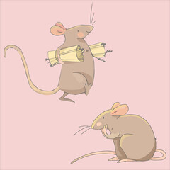 Mouse character design cartoon vector