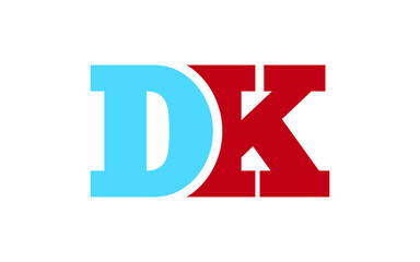 DK or KD Letter Initial Logo Design, Vector Template