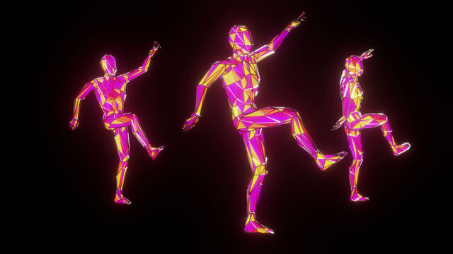 Plexus Human Dance 3d Render