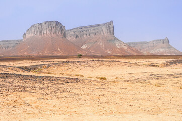Rock formation in the Sahara / Rock formation in the Sahara, near the salt lake Iriki, Morocco, Africa.