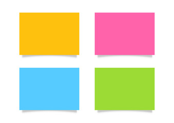 Fototapeta premium colorful paper sheet set isoloated on white background, note paper a4 blank orange, pink, blue and green, worksheet paper multi color of note, flat lay papers, empty paper sheet for notepaper postcard