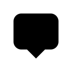 black speech bubble sign isolated on white, bubble speak icon trendy flat design, simple square dialog message for icon, speech bubble square black for button, text box for comment symbol