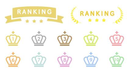 ランキングのアイコンのセット／順位／イラスト