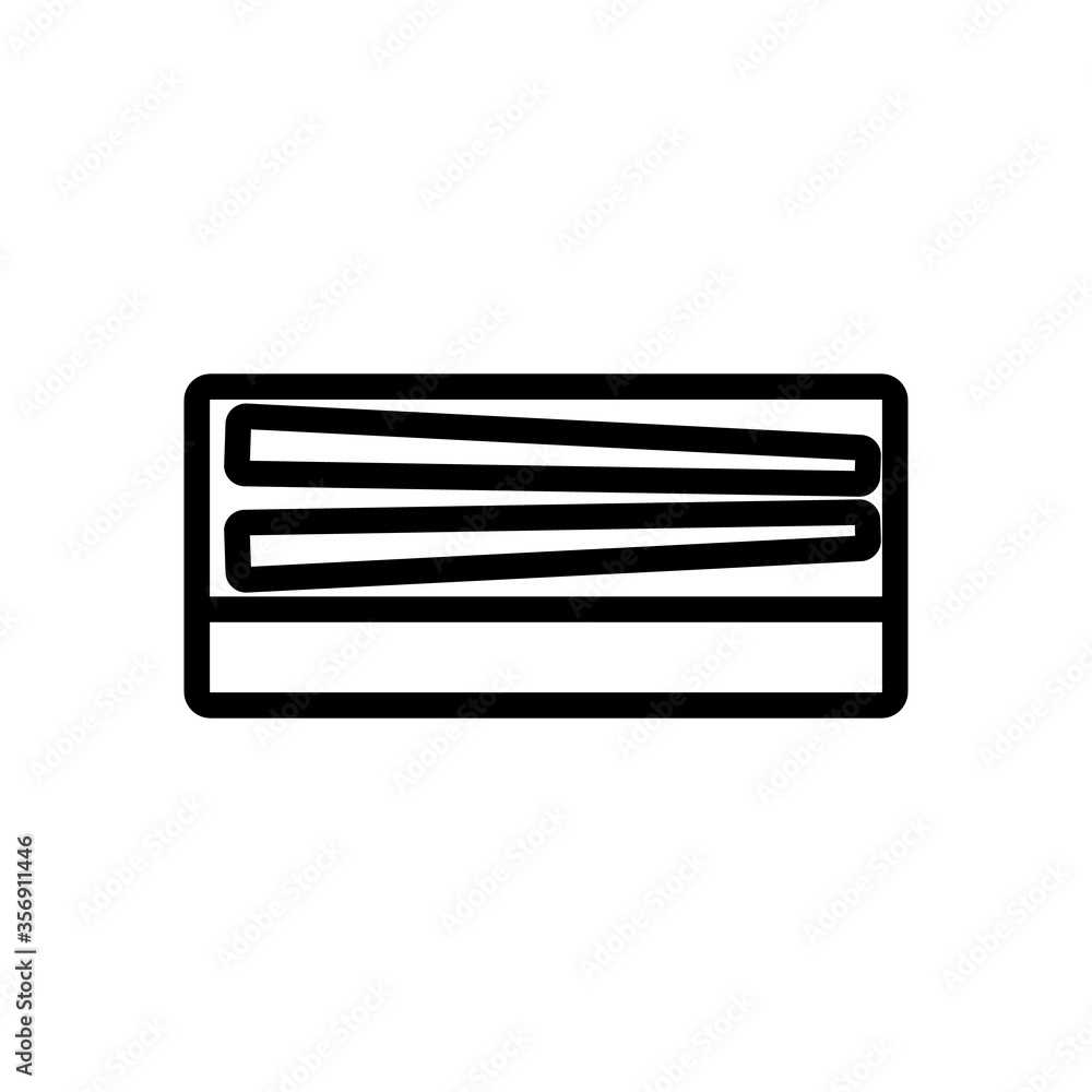 Poster chopstick in box icon vector. chopstick in box sign. isolated contour symbol illustration