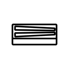 chopstick in box icon vector. chopstick in box sign. isolated contour symbol illustration