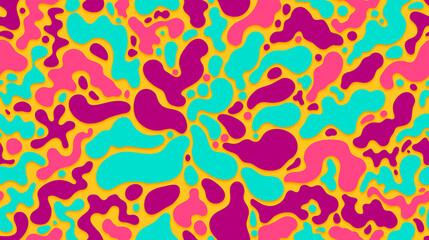 Fototapeta na wymiar Vector colored blots, seamless rectangular four-colored pattern, multi-colored spots, flat drops and smudges.