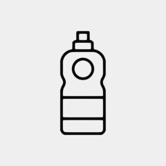 Cleaning outline vector icon set and chemical Cans and Equipment of Cleaning Machine