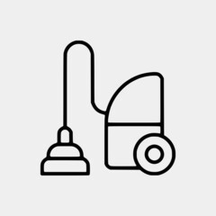 Cleaning outline vector icon set and chemical Cans and Equipment of Cleaning Machine