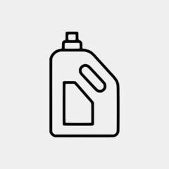Cleaning outline vector icon set and chemical Cans and Equipment of Cleaning Machine