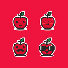 Cute apple character vector
