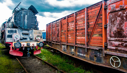 Old train and old wagon as relics of the Polish past © RITHOR