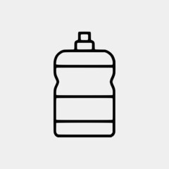 Cleaning outline vector icon set and chemical Cans and Equipment of Cleaning Machine