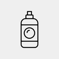 Fototapeta premium Cleaning outline vector icon set and chemical Cans and Equipment of Cleaning Machine