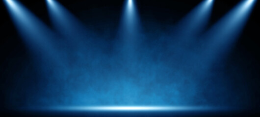 Blue lights on the stage