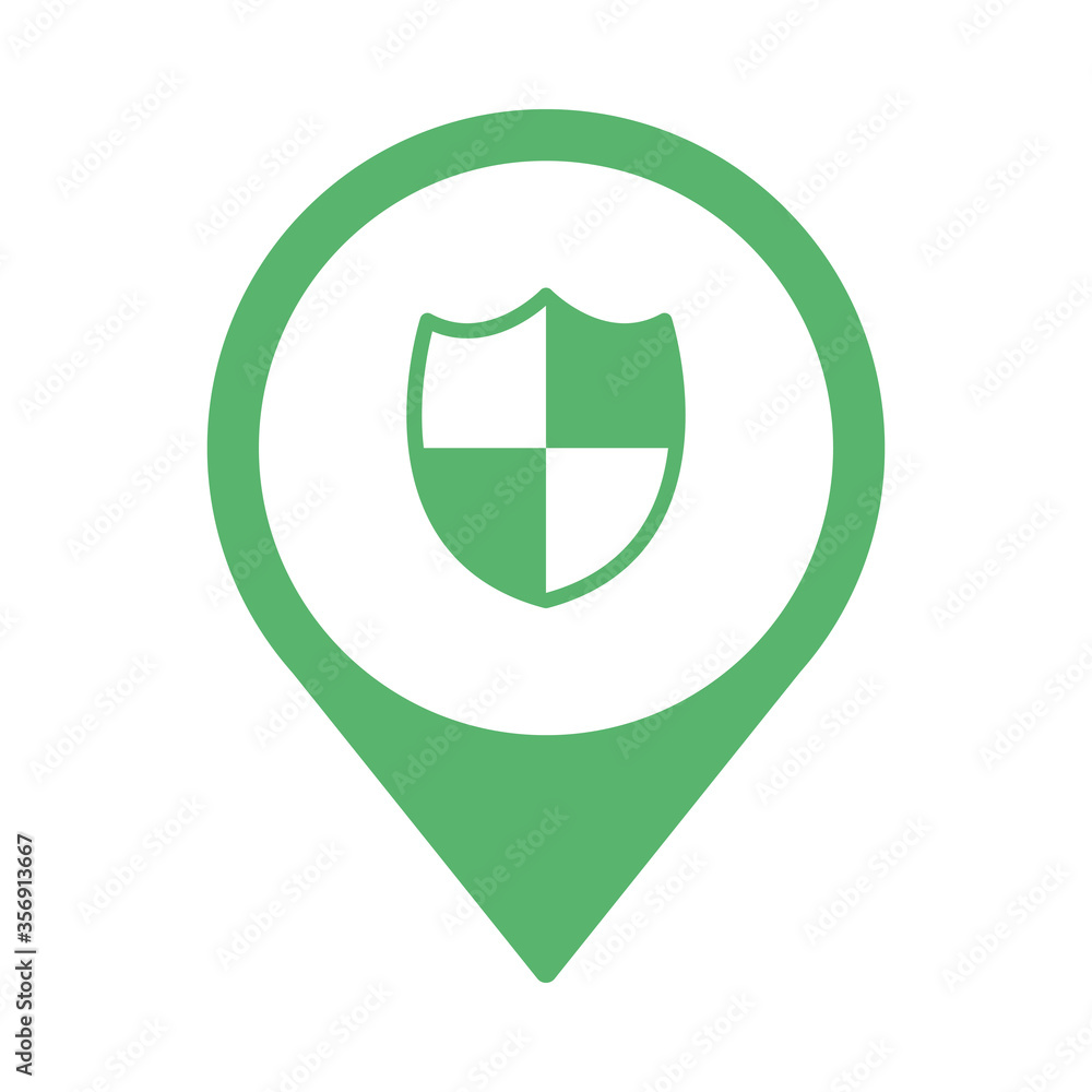 Sticker security shield guard isolated icon