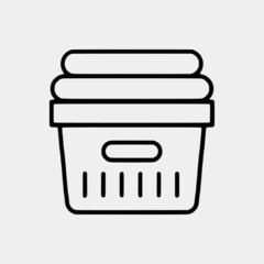 Cleaning outline vector icon set and chemical Cans and Equipment of Cleaning Machine