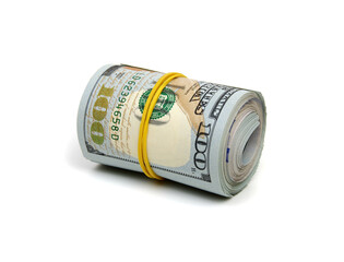 Roll of money isolated on white